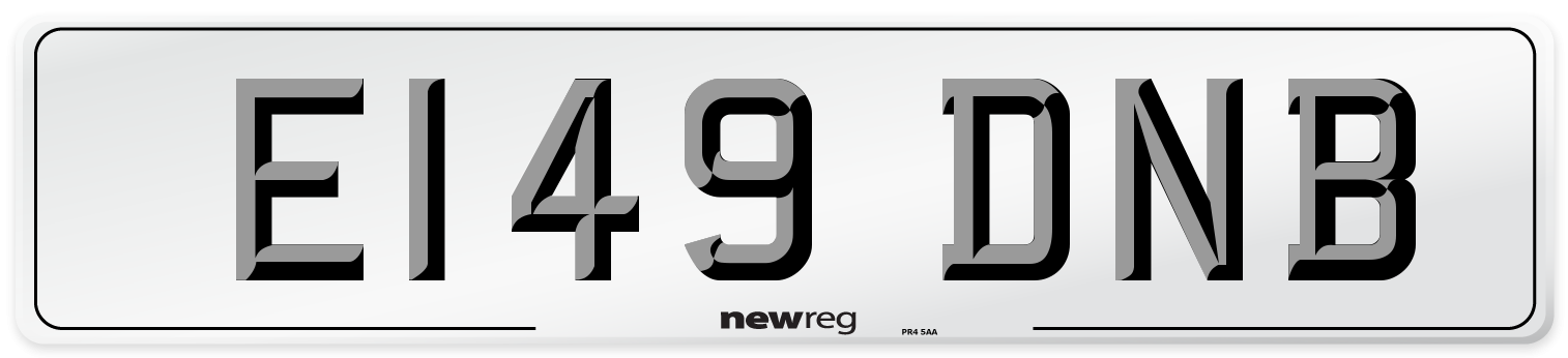 E149 DNB Number Plate from New Reg